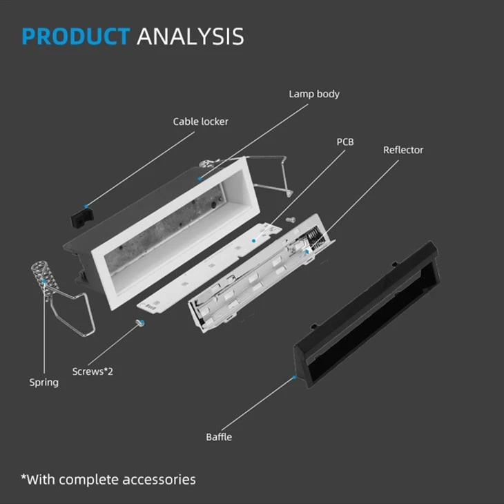 SMD Office 10W 20W 30W Led Linear Down Light